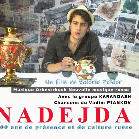 Affiche. Espace 16 Arts,  Nadejda « 100 ans de présence et de culture russe », un film de Valérie Felder. 2022-02-25